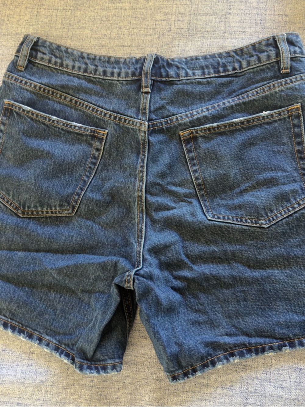 Zara Dark Blue High-Rise Denim Shorts - Picture 3 of 4